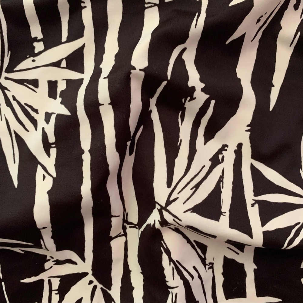Lands End Brown Cream Bamboo Pattern One Piece Underwire Swimsuit Sz 14 - Picture 3 of 5